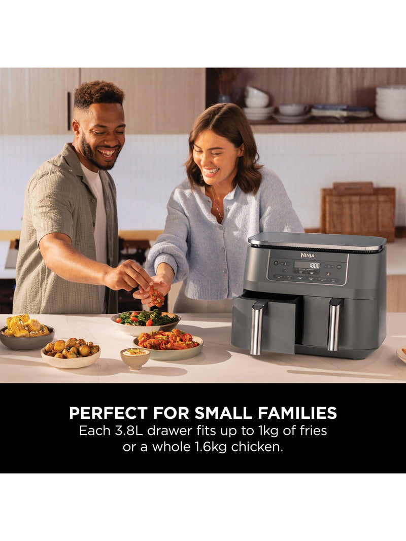 Ninja DZ300UK dual zone air fryer 7.6L grey (British brand)