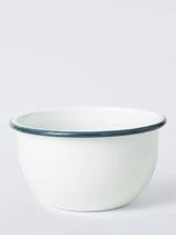 John Lewis John Lewis Enamel Mixing and Pudding Bowl 16cm White/Blue- Buy online at McGrocer