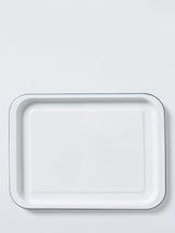 John Lewis John Lewis Enamel Baking Tray 38cm White/Blue- Buy online at McGrocer