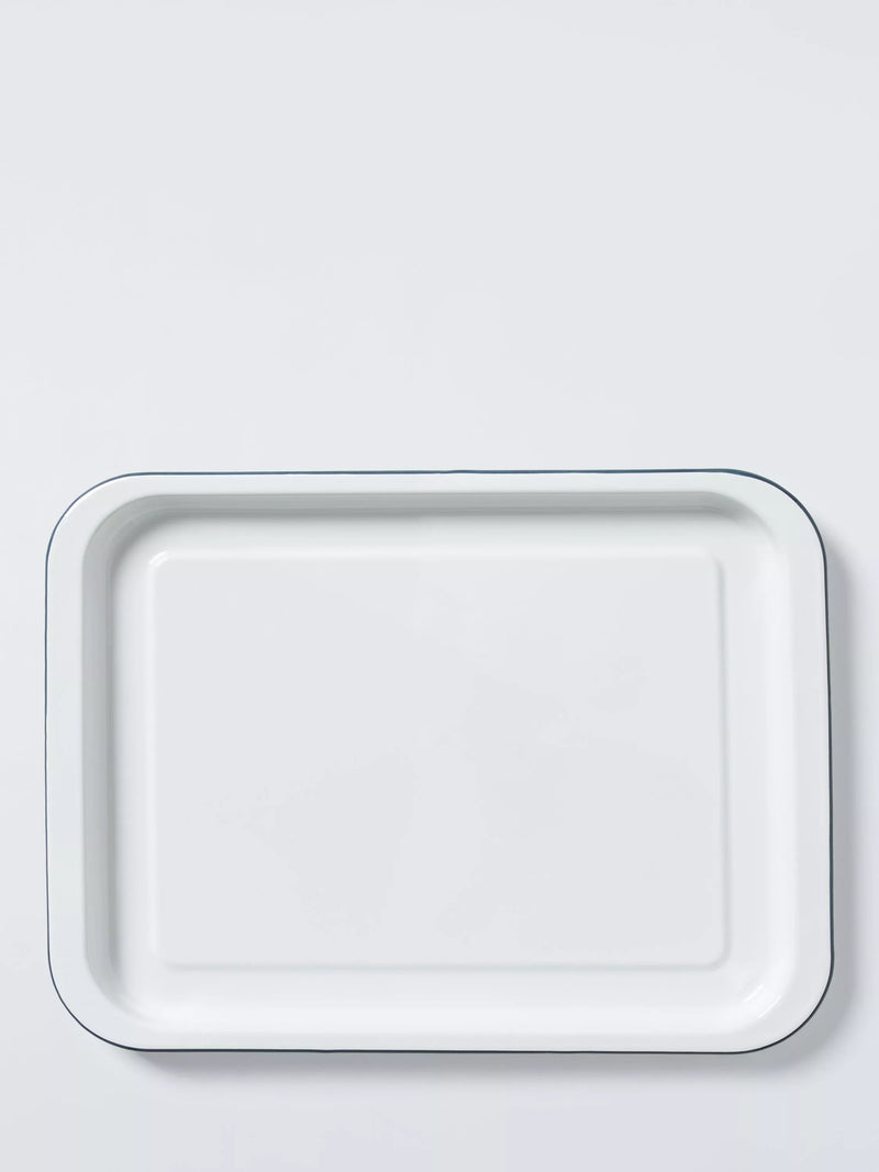 John Lewis enamel baking tray 38cm white blue (British brand)