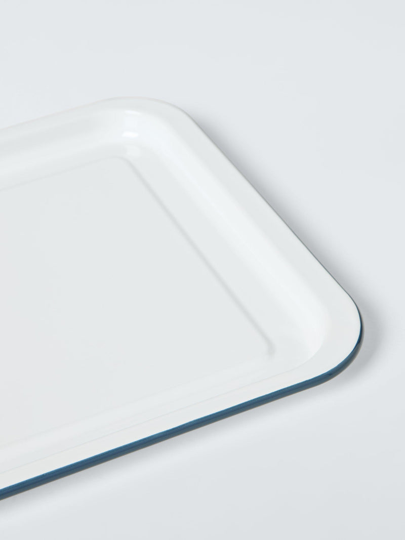 John Lewis enamel baking tray 38cm white blue (British brand)
