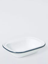 John Lewis John Lewis Enamel Pie Dish 18cm White/Blue- Buy online at McGrocer