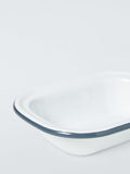 John Lewis enamel pie dish 18cm white blue, UK version