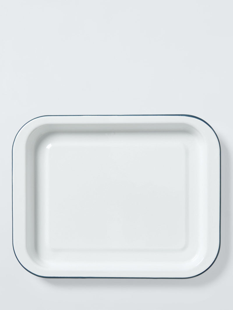 John Lewis enamel baking tray 28cm white blue - British product