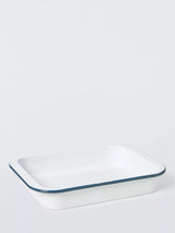 John Lewis John Lewis Enamel Roaster, 35cm, White/Blue- Buy online at McGrocer