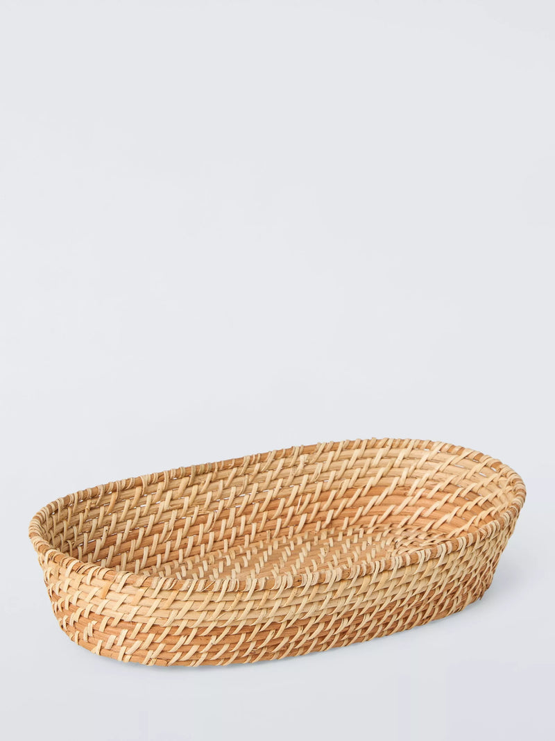 John Lewis oval rattan bread basket hand-woven - British product