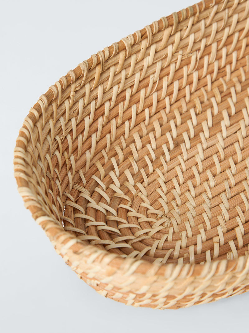 John Lewis oval rattan bread basket hand-woven - British product