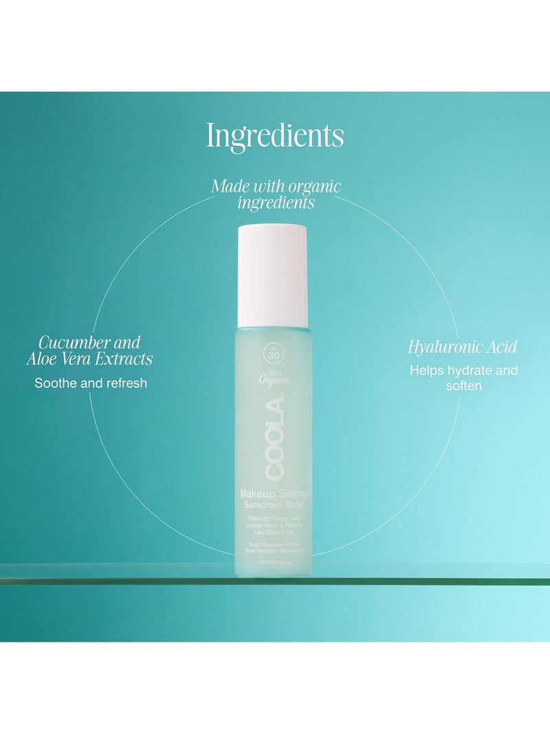 COOLA Makeup Setting Spray SPF 30 44ml, imported from the UK
