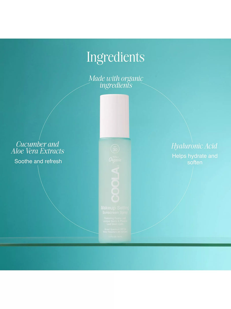 COOLA Makeup Setting Spray SPF 30 44ml, imported from the UK