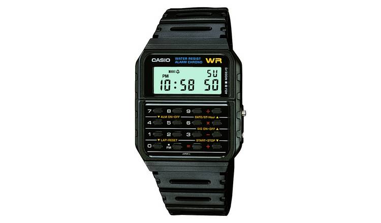 Casio black retro calculator watch, UK version