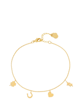 John Lewis Estella Bartlett Love and Lucky Charm Bracelet Gold 18cm- Buy online at McGrocer