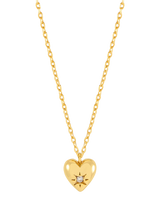John Lewis Estella Bartlett Star Puffed Crystal Heart Pendant Necklace, Gold, 44cm- Buy online at McGrocer