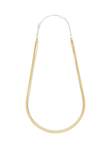 John Lewis Estella Bartlett Waterproof Herringbone Chain Stacking Necklace, Gold/Silver, 44cm- Buy online at McGrocer