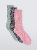 John Lewis Melange Organic Cotton Rich Lounge Socks, Pack of 3