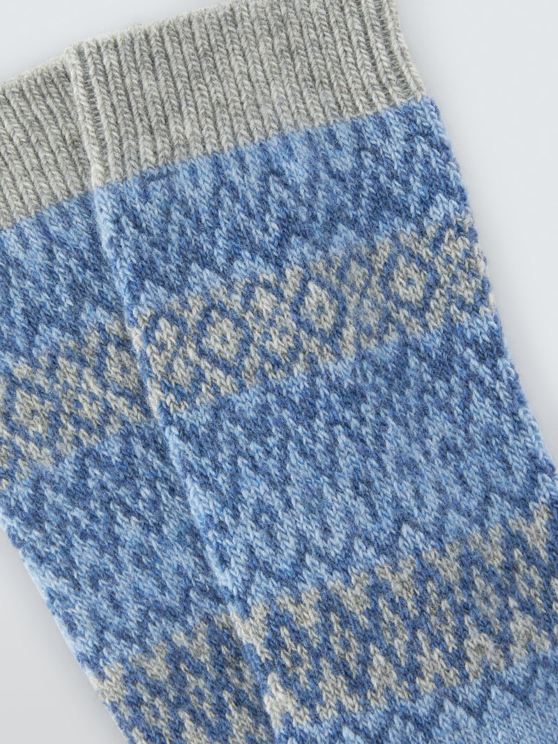 John Lewis wool blend fair isle crew socks, imported from the UK