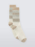 John Lewis Fair Isle wool blend crew socks Oatmeal (British brand)