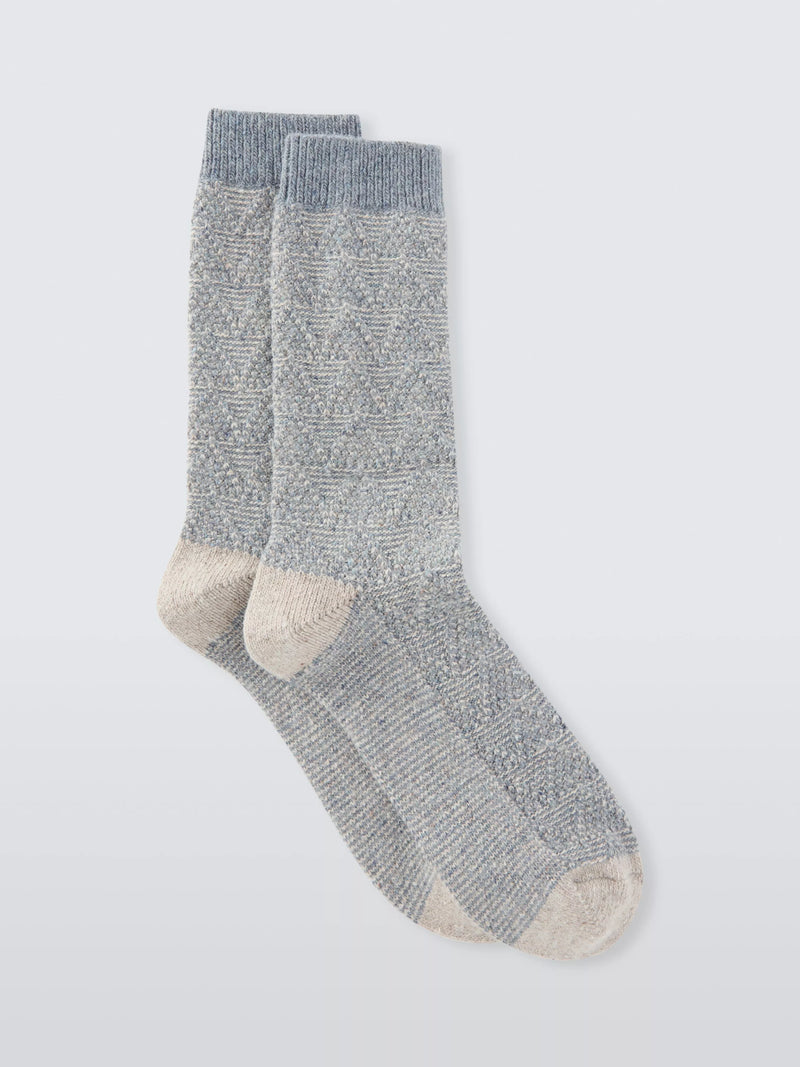 John Lewis geometric wool silk blend ankle socks (British brand)
