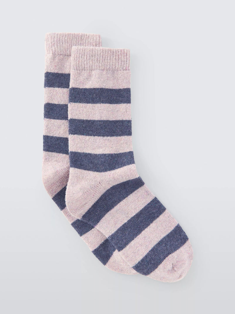 John Lewis stripe wool silk blend ankle socks (British brand)