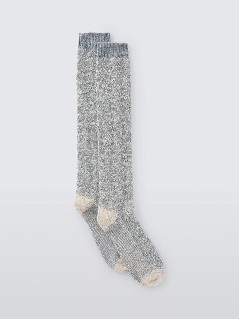 John Lewis geometric wool silk knee high socks, imported from the UK