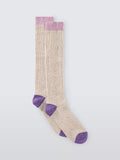 John Lewis Rib Wool Silk Blend Knee High Socks