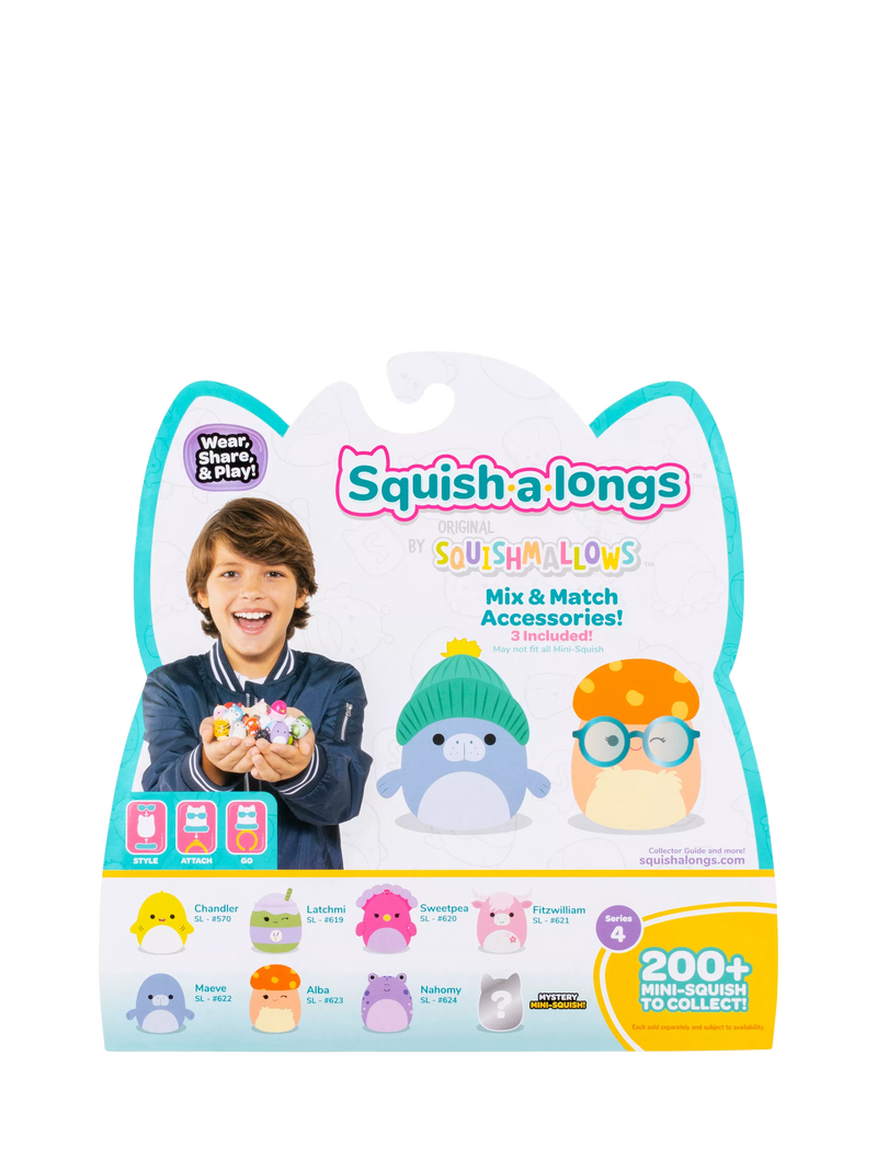 Squishmallows Squish-a-longs mini squish 8-pack, imported from the UK