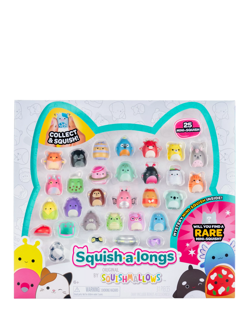 Squishmallows Squish-a-longs Mini-Squish toy pack of 25, UK version