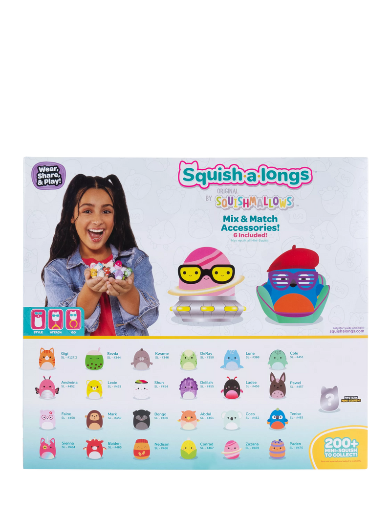 Squishmallows Squish-a-longs Mini-Squish toy pack of 25, UK version
