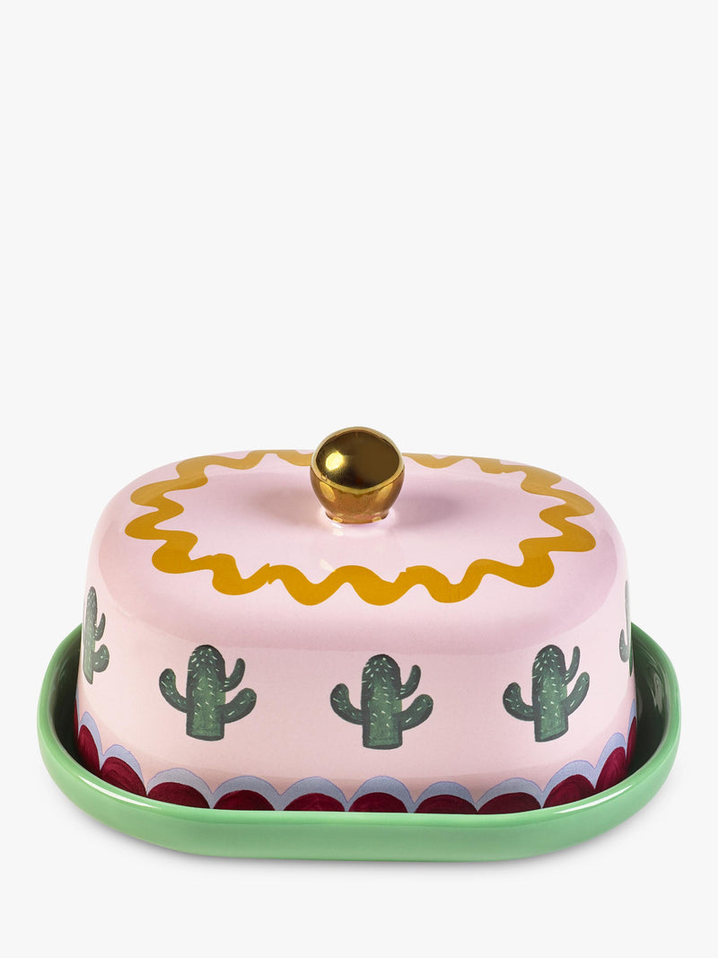 Eleanor Bowmer Electric Coast Stoneware Butter Dish, Multi