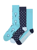 John Lewis Happy Socks Lite Tennis Socks, Pack of 3, Turquoise- Buy online at McGrocer