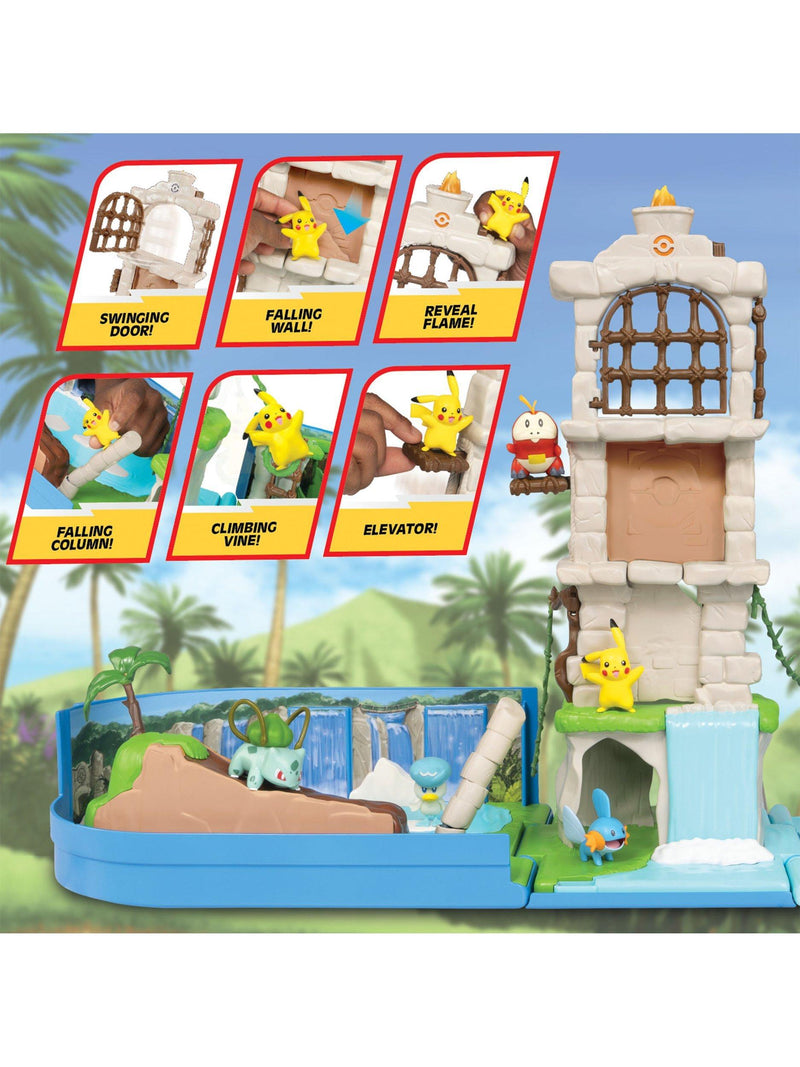 Pokémon carry case playset ruins duelscape Pikachu figure (British brand)