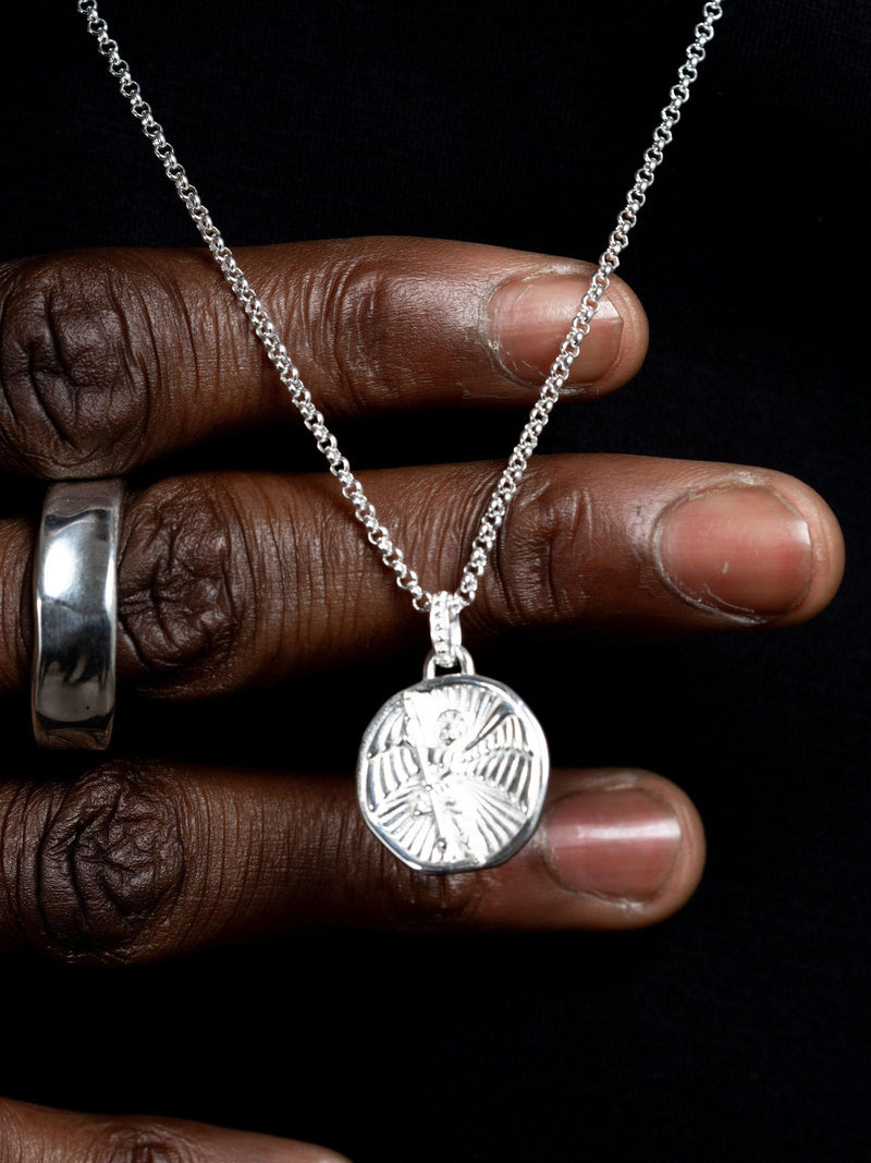 Dower & Hall St. Michael talisman necklace 55cm, imported from the UK