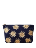 Elizabeth Scarlett Sun Goddess velvet pouch in navy - British product