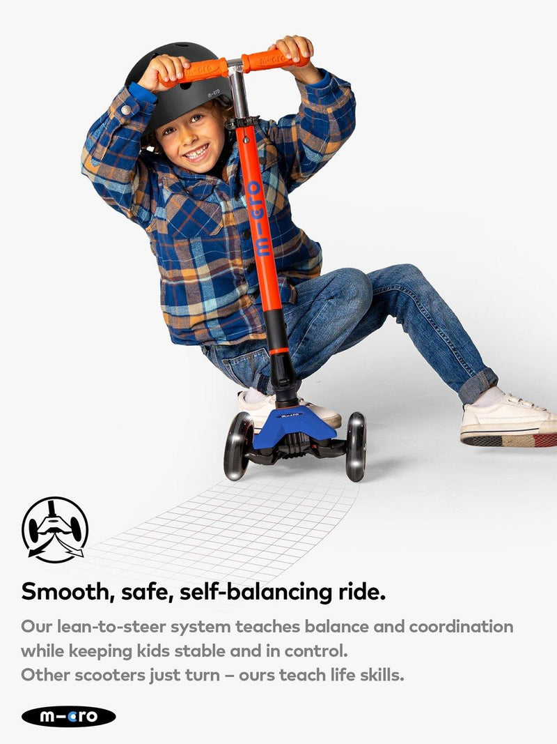 Micro Scooters Maxi Deluxe Neon foldable LED scooter - British product