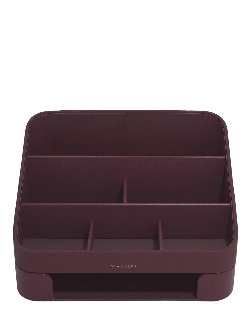 Stackers desk caddy with tray garnet, imported from the UK