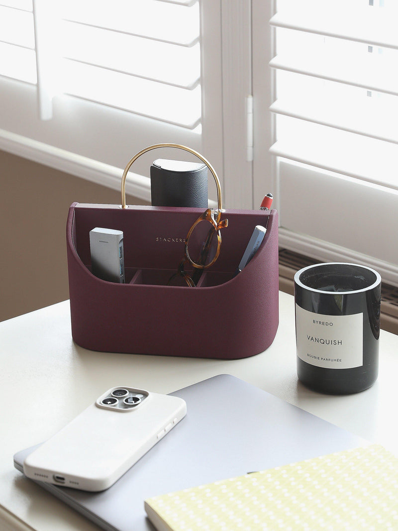 Stackers portable desk caddy garnet (British brand)