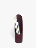 Stackers Magazine Rack garnet faux leather, imported from the UK