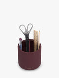 Stackers Garnet pen pot faux leather desk organiser, imported from the UK