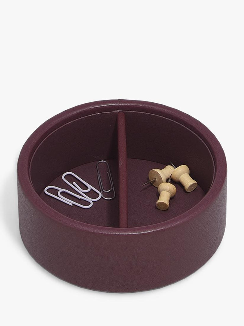 Stackers Garnet pen pot faux leather desk organiser, imported from the UK