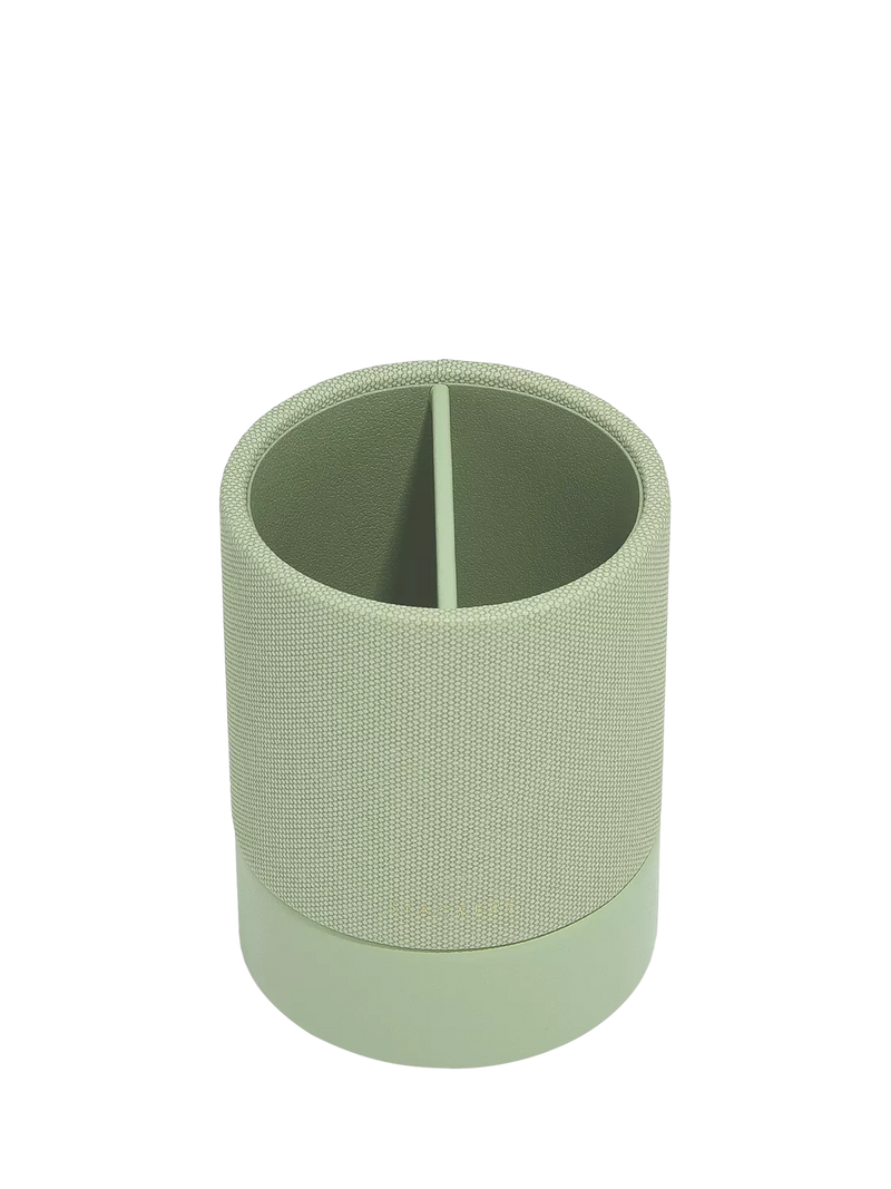 Stackers sage faux leather pen pot, UK version