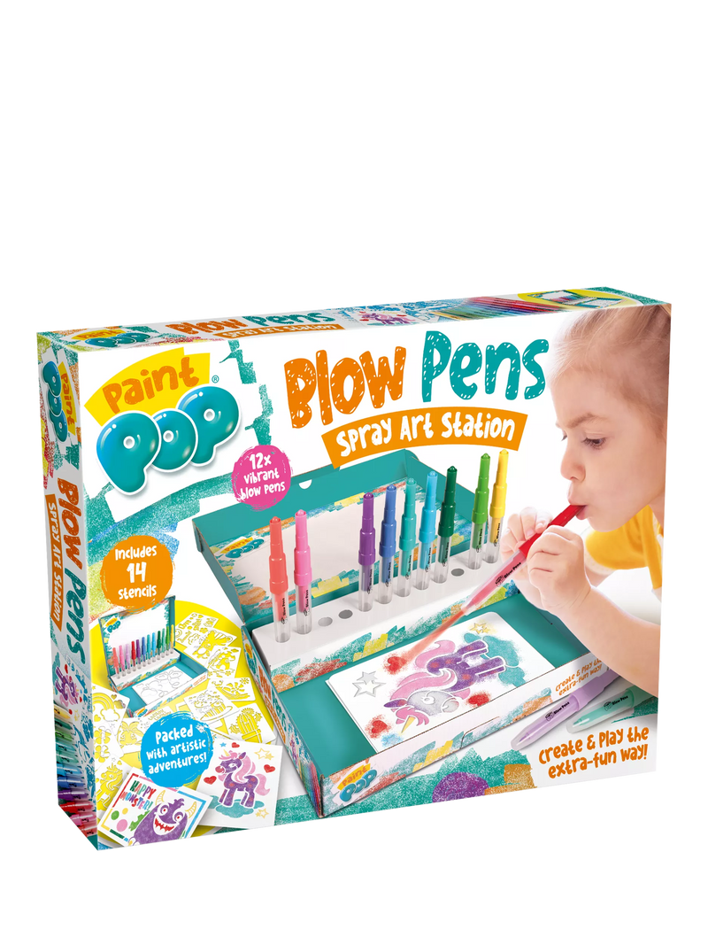 Paint Pop spray art station blow pens and stencils (British brand)
