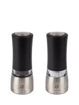 John Lewis Peugeot Daman u'Select Electric Salt and Pepper Mills, Black/Silver- Buy online at McGrocer