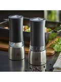 Peugeot electric salt and pepper mills black silver set, UK version