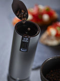 Peugeot electric salt and pepper mills black silver set, UK version