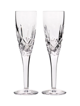 John Lewis Royal Doulton Ashmere Crystal Cut Glass Champagne Flute Set of 2, 140ml, Clear- Buy online at McGrocer