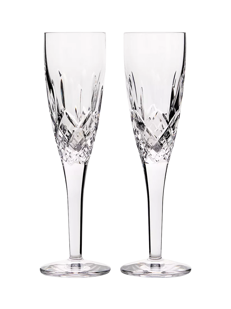 Royal Doulton Ashmere crystal champagne flute set of 2, UK version