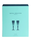 Royal Doulton Ashmere crystal champagne flute set of 2, UK version