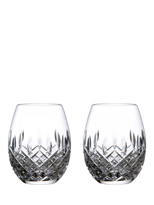 Crystal Cut Glass Rum Tumbler Set of 2, 560ml, Clear