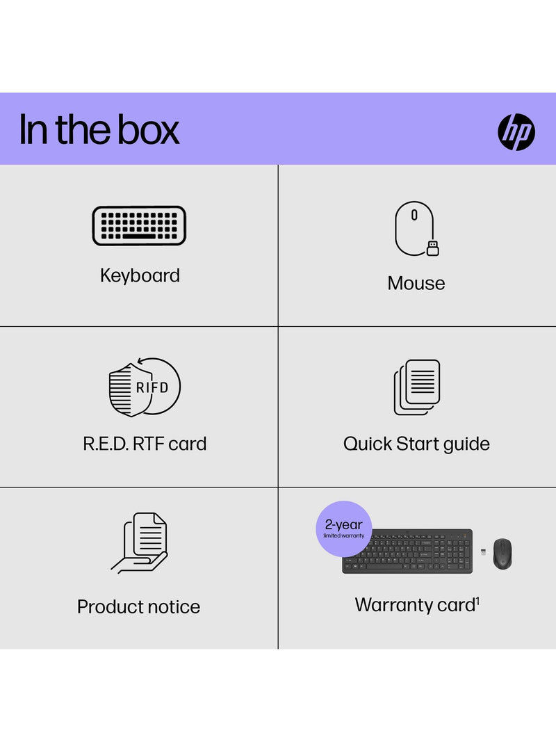 HP 330 wireless keyboard and mouse black, UK version