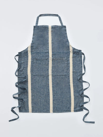 John Lewis John Lewis Leckford Stripe Linen Apron, Blue- Buy online at McGrocer