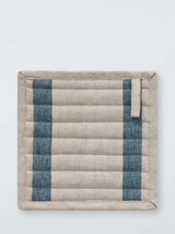 John Lewis John Lewis Leckford Stripe Linen Pot Holder, Blue- Buy online at McGrocer